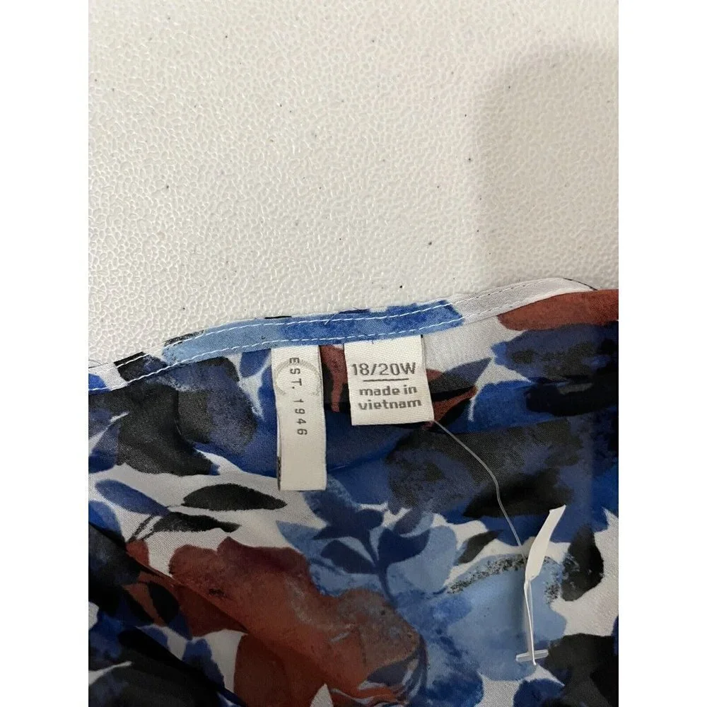 Cato Kimono Long Blouse Women 18/20 Floral Ruffle Long Sleeve